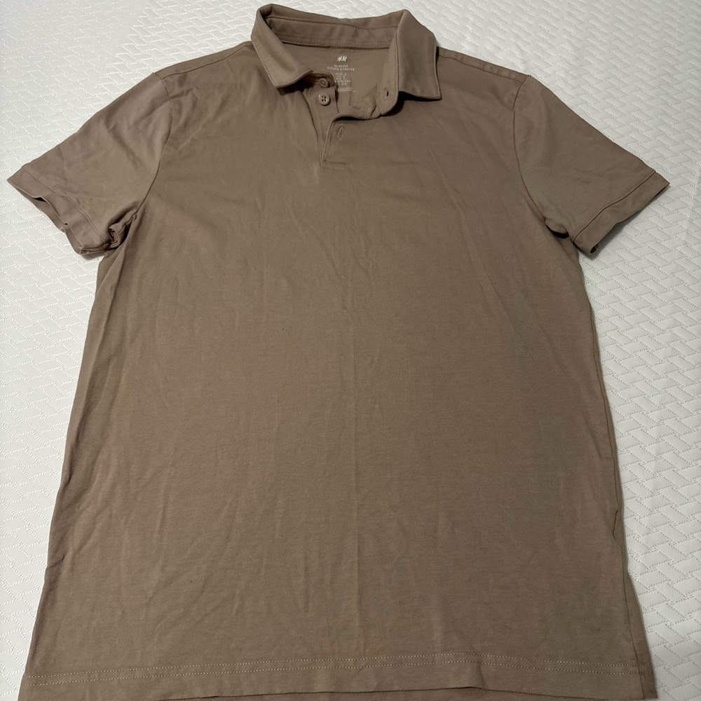 H&M Taupe Polo Shirt for Men